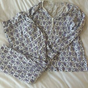 Roller Rabbit Purple and White Pajama Set